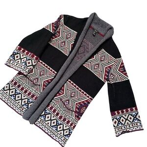 Forever 21 Boho Aztec Print Cardigan Sweater Open Front Size S